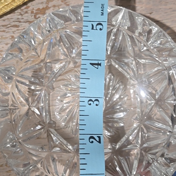 Vintage Ashtray Glass Clear Pinwheel Star of David-8 point Star-Lead Crystal - Picture 5 of 5